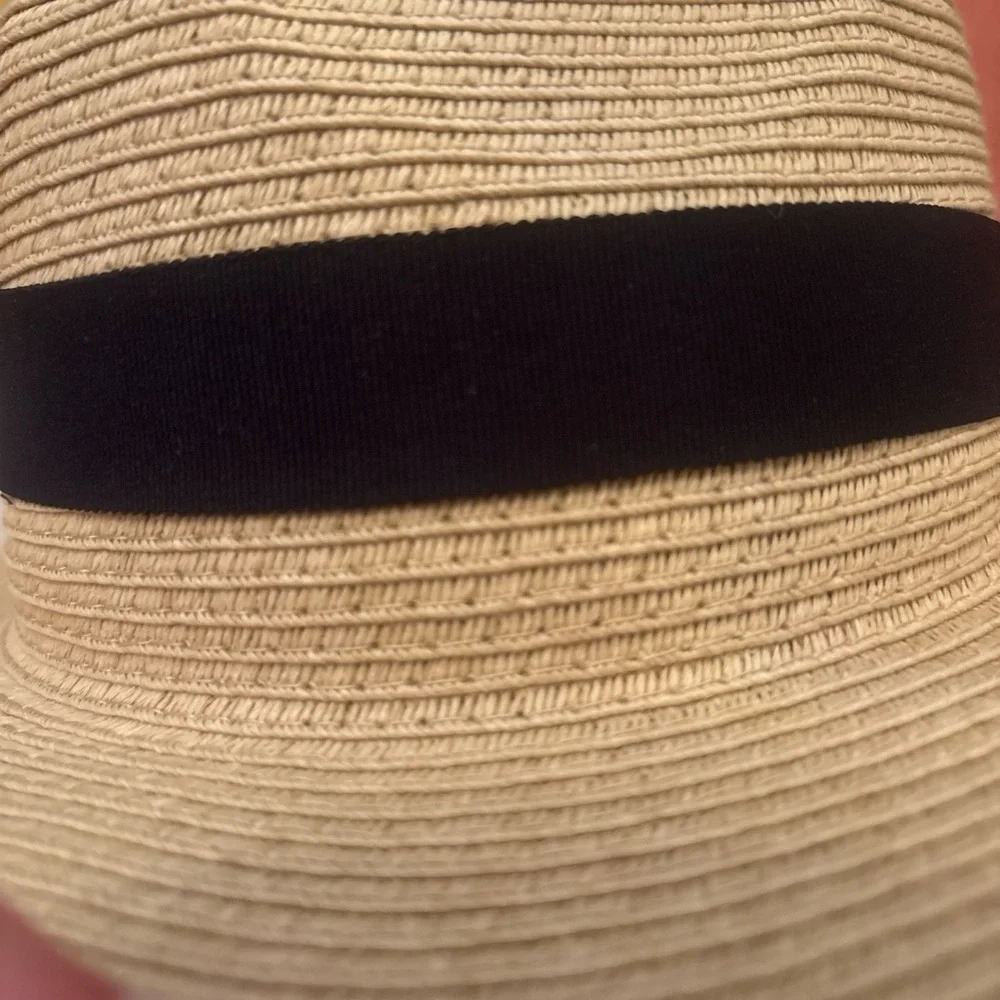 Stylish Tan Woven Hat with Black Band - Picture 3 of 4